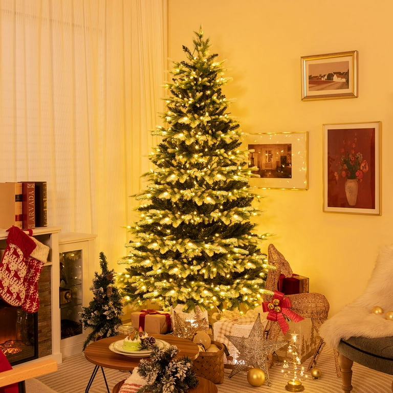 ✳︎new arrival✳︎christmastreeクリスマスツリー⑦ Costway 7 ft Pre-Lit Christmas Tree, Hinged Design, 500 LED Lights