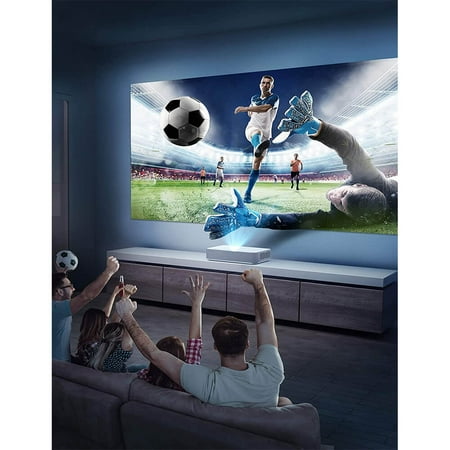 VAVA - 4K via Upscaling UHD Smart Ultra Short Throw Laser TV Home Theater Projector - White/Gray