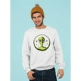 thumbnail image 2 of Scary Green Alien  Sweatshirt Men -Image by Shutterstock, Male x-Large, 2 of 4