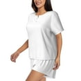thumbnail image 2 of "Wukai White Women's Pajama Set - Short-Sleeve Top and Shorts with Elastic Waistband and Pockets for Loungewear, Yoga, and Casual Wear-4X-Large, 2 of 8