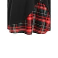 thumbnail image 4 of Qiylii Women Christmas Vintage Plaid Mid Dress Short Sleeve Patchwork Bowknot Neckline Party Cocktail Xmas Holiday Dresses, 4 of 6
