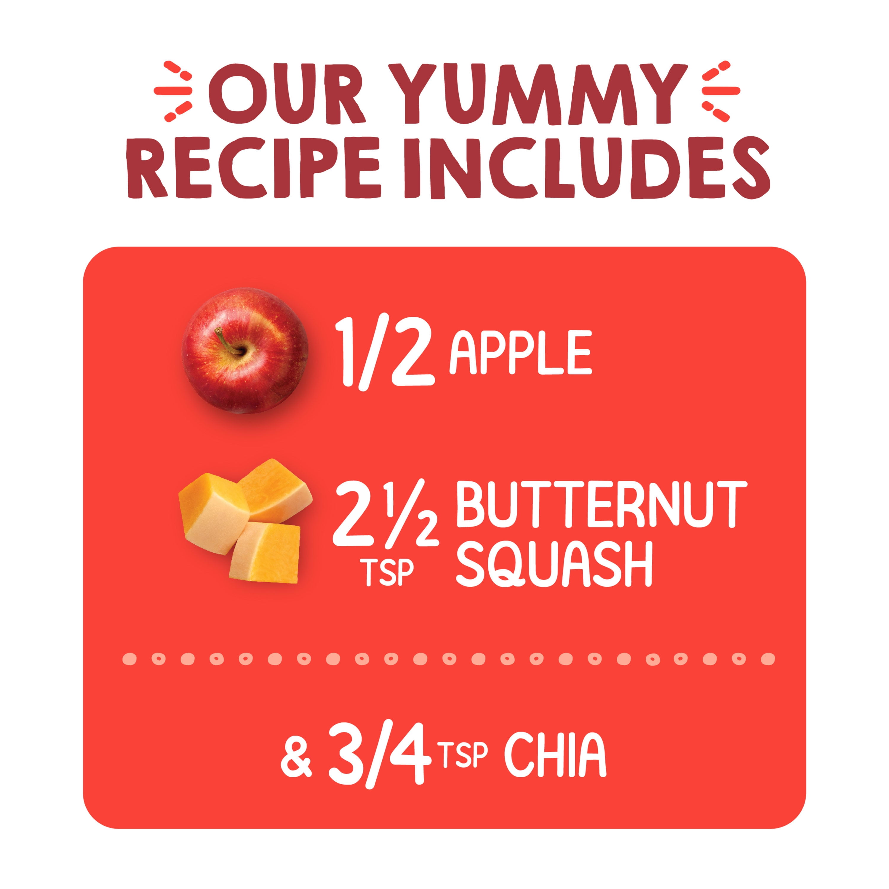 Happy Tot Organics Super Foods Stage 4, Apples Butternut Squash & Super Chia, Organic Tot Food, 4.22 oz Pouch