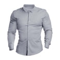 thumbnail image 4 of Men's Shirts Button Down Lace Up Puffy Sleeve Ruffled Vintage Black Men Fall Clothes size M, 4 of 4