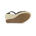 thumbnail image 5 of BLISSFUL STEP Women's Ankle Strap Platform Espadrilles Wedge Heel Sandals Black 7, 5 of 7