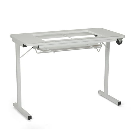 Arrow Cabinets 611 Gidget II Portable Sewing, Cutting and Craft Table with Lift, White