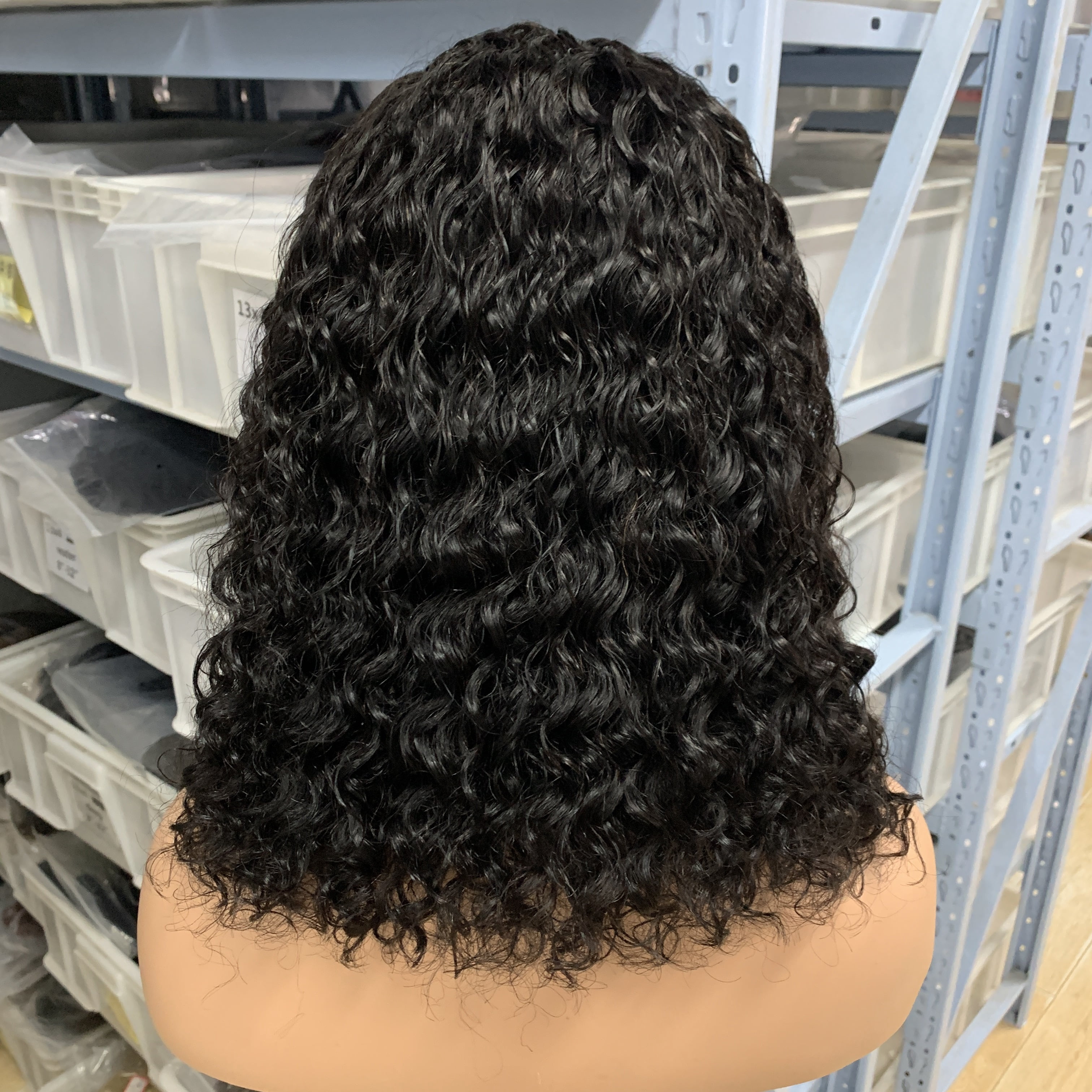 Sunature Human Hair Wigs 13X4 Full Lace Black Water Wave 150% Density 10 in Women 1 Count
