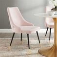 thumbnail image 2 of Pemberly Row 17.5" Tufted Performance Velvet Dining Side Chair in Pink, 2 of 8