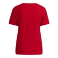 thumbnail image 4 of B91xZ Chemise d'Été pour Femmes à Manches Courtes Col Rond Décontracté Tops Chemise, Rouge XXL, 4 of 5
