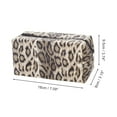 thumbnail image 2 of Unique Bargains 1 Pc Rectangular Leopard Makeup Bag Beige Coffee Color PU, 2 of 4