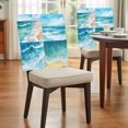 thumbnail image 4 of Summer Ocean Beach Chair Covers Set of 4 Blue Sky Marine Waves Chair Back Covers Stretch Removable Washable Slipcovers Protector for Dining Room Kitchen Party Decor, 4 of 9