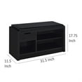 thumbnail image 5 of Aryn Storage Bench with Adjustable Shelf, Black Faux Leather, Black, 5 of 5