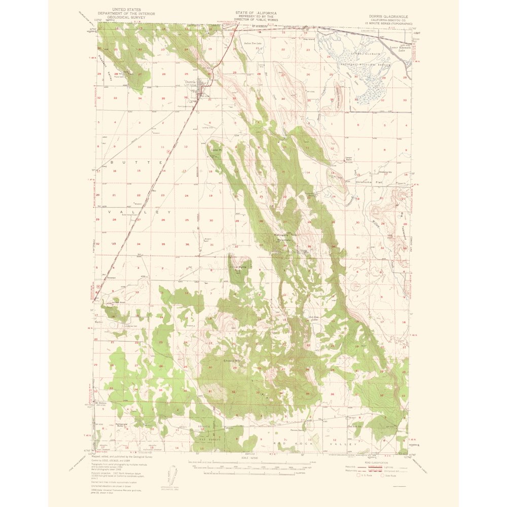 Dorris California Quad USGS 1950 23 x 28.39