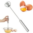 thumbnail image 2 of Koiauber Egg Beating Device Stainless Steel Semi-automatic Egg Beater Ergonomic Handle No Batteries Needed Kitchen Essential, 2 of 7