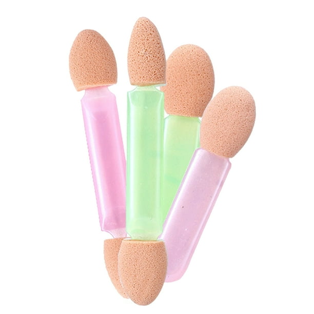 8 piezas de sombra de ojos de esponja de doble punta, cepillo de sombra de ojos de doble cara, aplicador ovalado, herramientas de maquillaje (color aleatorio)