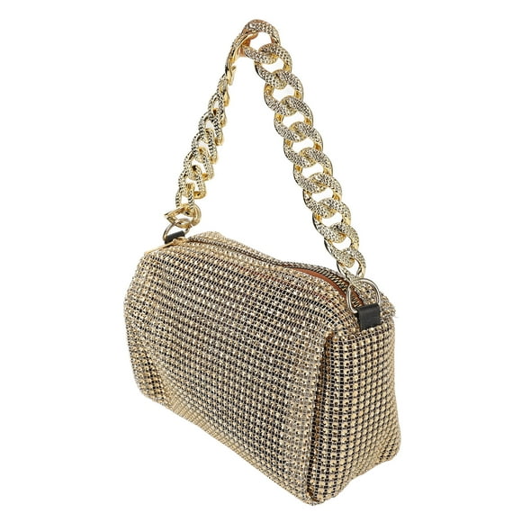 Bolso de mano con diamantes de imitación, bolso de mensajero para mujer, bolso de mensajero dorado de moda, bolso de mano con diamantes de imitación dorados, rendimiento inigualable