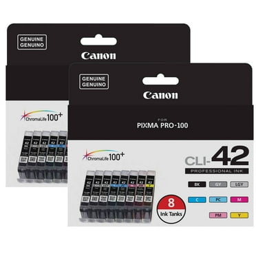 Canon CLI-42 8-Color Ink Tank Pack for Pixma PRO-100 Inkjet Photo Printer, 2-Pack