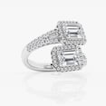 thumbnail image 2 of Ariana Jewel 14K White Gold Plated Rings - 1.5 Ct Lab Created Diamond Emerald Cut Diamond Rings - Stacking Split Shank Engagement Wedding Rings for Women's - Solitaire Proposal Rings for Wife, 2 of 2