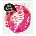 thumbnail image 3 of Ambesonne Ice Cream Shower Curtain, Yummy, 69"Wx84"L, Pink Black White, 3 of 3