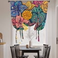 thumbnail image 3 of Colorful Abstract Floral Balloon Curtains 63 Inch Length for Living Room/Bedroom, Farmhouse Vintage Flowers Boho Rod Pocket Privacy Door Curtains Decorative Tie Up Shade for Window 52"x63", 3 of 8