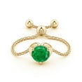 thumbnail image 2 of ANGARA Natural Round Emerald Solitaire Heart Bolo Ring in 14K Yellow Gold for Women (Size-5mm) | May Birthstone, Birthday, Anniversary, Jewelry Gift for Women | Natural Emerald Ring, 2 of 8