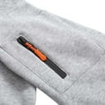 thumbnail image 7 of Mens Cargo Hoodies with Zipper and Front Pocket Pullover Fleece Lined Sweatshirts Long Sleeve Solid Color Thermal Warm Athletic Workout Hooded Tops, 7 of 7