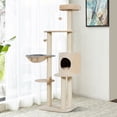 thumbnail image 2 of Gymax 56.5'' Multi-Niveaux Chaton Arbre Tour d'Escalade W / Perches Spacieuses & Sisal Poste, 2 of 10