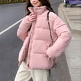 thumbnail image 4 of Sanbonepd Womens Coats Fall Winter Leisure Long Sleeve Standing Neck Parkas for Women, 4 of 8