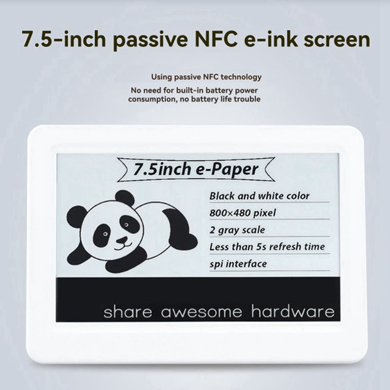 7.5inch NFC-Powered E-Paper Display No Battery Required, Wireless Power & Data Transfer for Dynamic Information Display