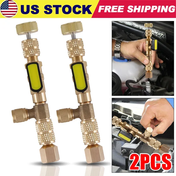 Hvac Tool Ac Schrader Valve Core Remover Dual Size 1/4 And 5/16 Port Installer