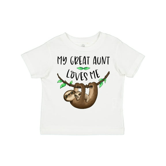 Inktastic My Great Aunt Loves Me Cute Sloth and Baby Boys or Girls Toddler T-Shirt