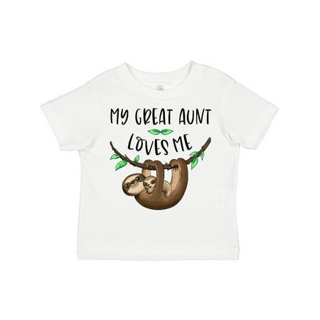 

Inktastic My Great Aunt Loves Me Cute Sloth and Baby Gift Toddler Boy or Toddler Girl T-Shirt