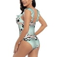 thumbnail image 5 of Yiaed Cute Panda Print Women's Ruffled One Piece Swimsuit V Neck Swimwear Slimming Monokini for Woman-X-Large, 5 of 8