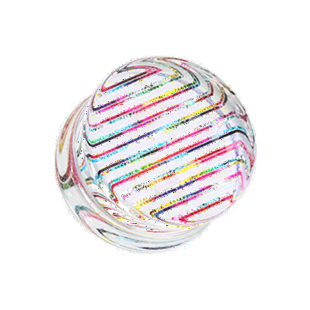 

Multi Rainbow Stripes Double Flared Ear Gauge Plug
