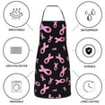 thumbnail image 6 of Yiaed Breast Cancer Awareness Print Kitchen Apron with Hand Wipe Pockets,Big Pocket,Aprons for Women with Pockets, Waterproof for Cooking Baking, 6 of 7