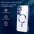 thumbnail image 3 of Entronix Magnetic Clear Case for Galaxy S26 Ultra, Flexible TPU Cover with Camera Lens Protector, Blue, 3 of 6
