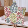 thumbnail image 5 of Pioneer Flower Floral Print Pattern Hooded Bath Towel，60"x35" for Ages 3 To 12 Kids, Quick Dry Lightweight Soft Microfiber Hood Beach Towel Cover Up for Kids, 5 of 7