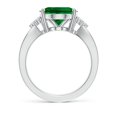 thumbnail image 2 of ANGARA Lab Grown 4.51 Ct Emerald Engagement Ring with Diamonds for Women in 925 Sterling Silver (Size-12x10mm) | May Birthstone, Anniversary, Jewelry Gift for Women | Lab-Grown Emerald Ring, 2 of 8
