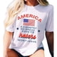 thumbnail image 1 of Imprimir Camisetas Casuales Camiseta suelta para mujer Día de la Independencia 4 de julio de 2023 Tops femeninos (Blanco S) Ygjytge para Mujer Blanco T S, 1 of 9