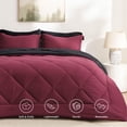 thumbnail image 2 of Juego de edredón Bedsure Queen reversible borgoña/negro, 7 piezas, 2 of 7