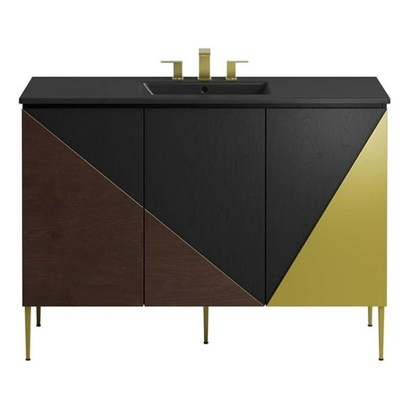 Modway Alchemist 48" Single Sink Bathroom Vanity in Black Black