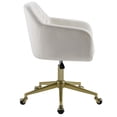 thumbnail image 6 of Linon Lyla Gold Metal Base Upholstered Office Chair with Wheels in Off White, 6 of 13