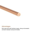 thumbnail image 3 of Uxcell 3mm Dia. 400mm Length Solid Copper Round Rod Lathe Bar Stock for DIY Craft 2pack, 3 of 4