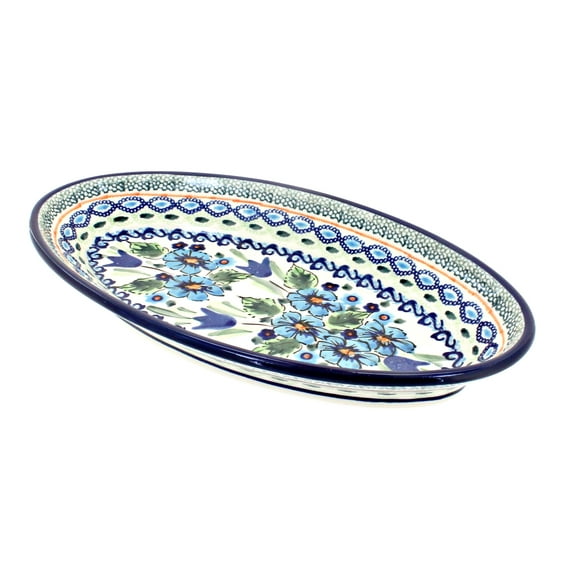 Blue Rose Polish Pottery Ballina Small Oval Platter