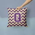 thumbnail image 2 of Letter Q Chevron Purple and Gold Fabric Decorative Pillow, 2 of 4