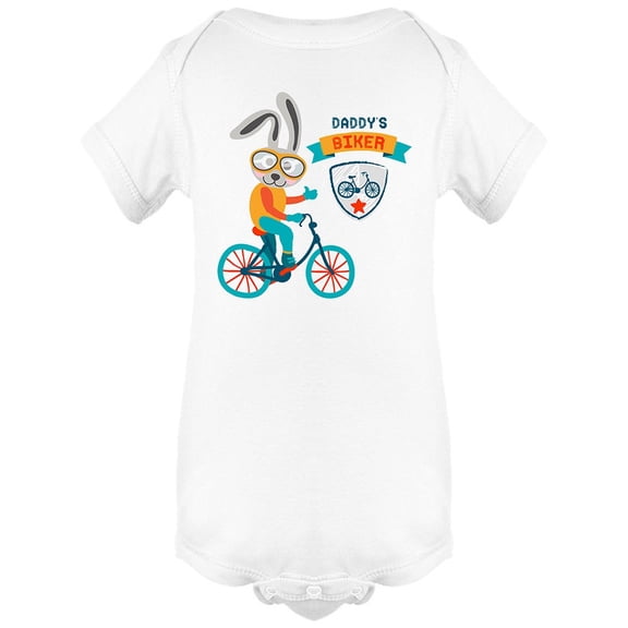 Daddys Biker Bunny Bodysuit Infant -Image by Shutterstock,  Newborn