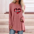 thumbnail image 2 of Pompotops Mode T-Shirt Décontracté à Manches Longues Col Rond Imprimé Blouse Tops Liquidation, 2 of 4