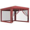 thumbnail image 2 of Carevas Party Tent with 4 Mesh Sidewalls Red 9.8'x13.1' HDPE, 2 of 7