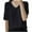 Black, variant on Uaswgudfs Women's Cotton Solid Color V-Neck Blouse Tee – Loose-Fit Casual Short Sleeve Summer Top 2025
