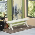 thumbnail image 2 of Pemberly Row X-Style 60" Traditional Wood Dining Bench in White, 2 of 5