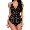 thumbnail image 1 of Body de encaje sexy con escote en V profundo para mujer, 1 of 5